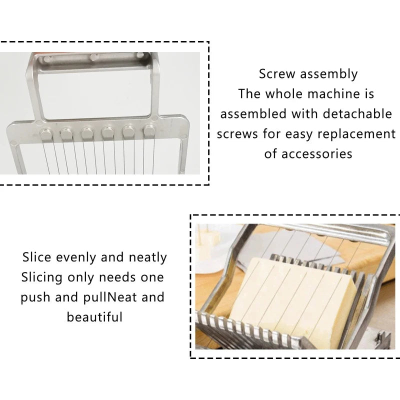 Cheese Slicer, Cheese Tools Cut Fruit Ham Kitchen Meat Slicer Egg Cutting Machine With 2 Blades 1cm/2cm