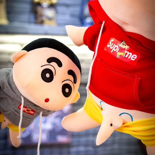 26-70cm Anime Crayon Shin-chan Doll Plush Red Blue Hoodies Detachable Collection Kawaii Stuffed Toys Dolls Bedroom Decoration