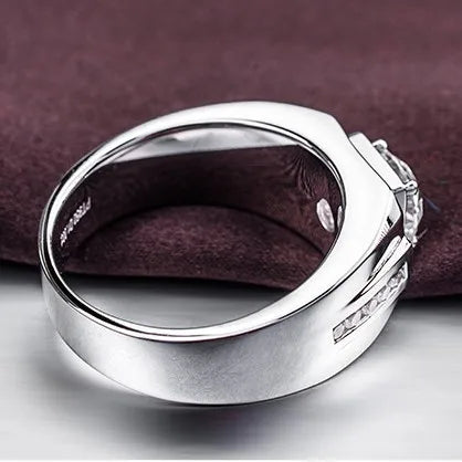 925 Sterling Sliver Man Rings Shining 5A Zircon for Man Women Wedding Engagement Jewelry Fashion Luxury Gift High Quality