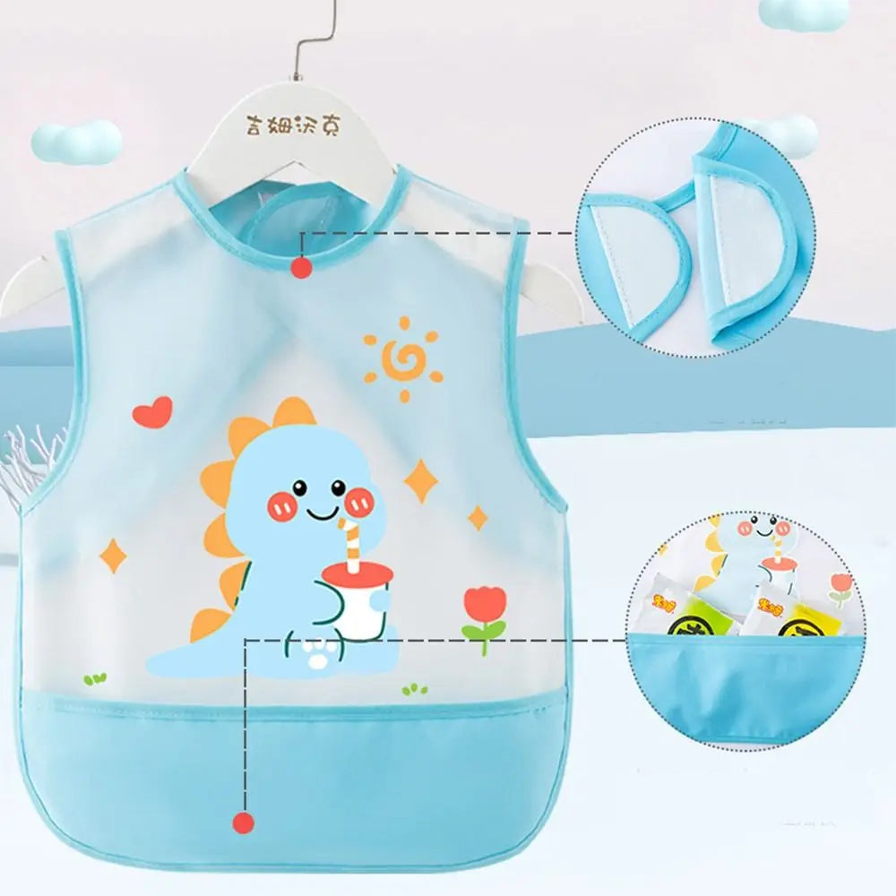 Cartoon Animal Pattern Baby Feeding Bib Waterproof Sleeveless Sleeveless Bibs Bear Rabbit Saliva Towel Burp Apron Boys Girls