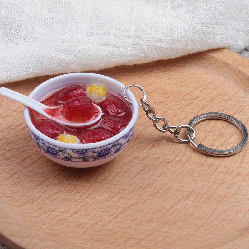 New Styles Simulation Food Key Chains Bowl High Quality Bowl Shape Key Chain Pendant Wholesale