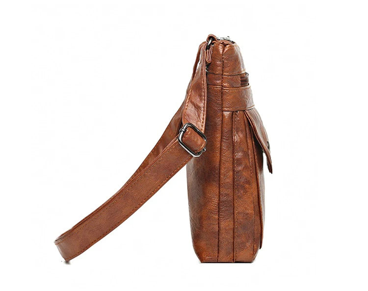 Ladies' soft leather shoulder bag, mobile phone bag, layered bag, mailman, one shoulder luxury designer, ladies' handbag, wallet