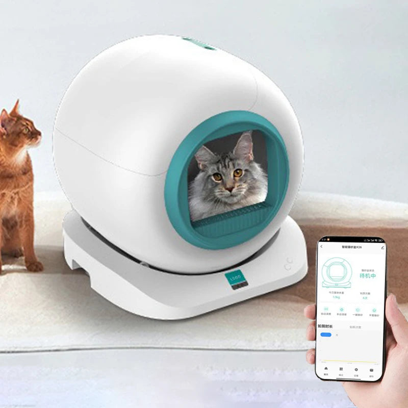 65L Automatic Cat Litter Box Self Cleaning Large Cats Litter Box APP Smart Closed Cat Toilet Dual Deodorization Pet Supplies
