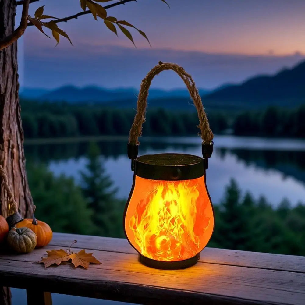 Solar Lanterns Outdoor Waterproof With Realistic Flickering Flame, Dual Charging (USB/Solar) For Yard Patio Garden Porch Decor