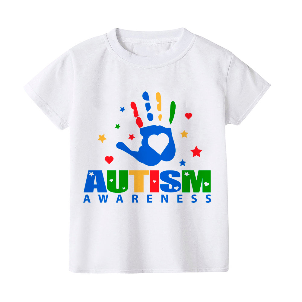 Autism Awareness Kids Tshirt Toddler T-shirt Boy Girl Clothes Autism Heart Chilld Shirt Care for Autistic Patients Children Tee