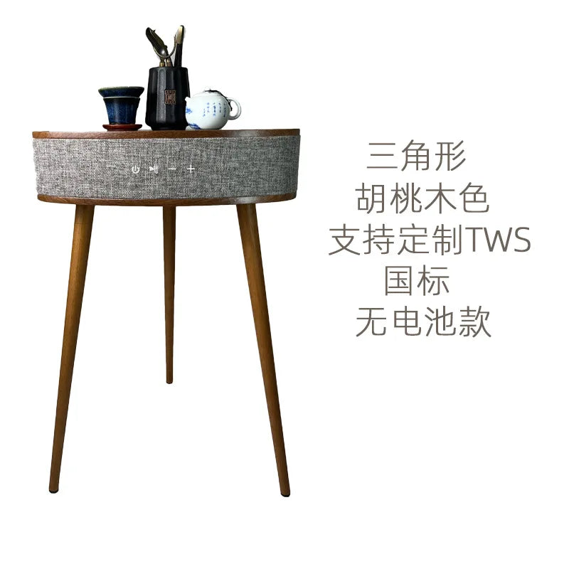 Solid Wood European Side Table Smart Multifunctional End Table for Living Room/Bedroom Decorative Small Corner Furniture