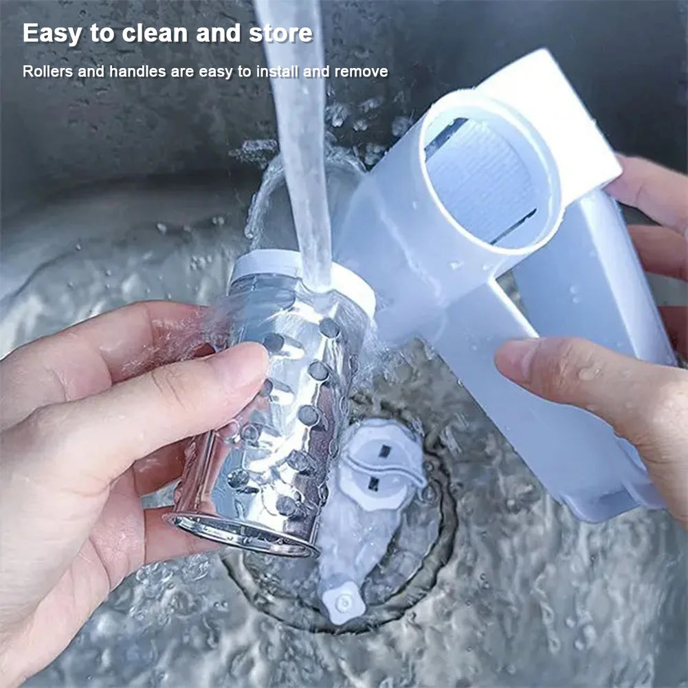 Grate Or Shred Hard Cheeses 2 Stainless Steel Drums Parmesan Cheese Grater with Handle for Hard Cheese Chocolate Nuts Vegetables