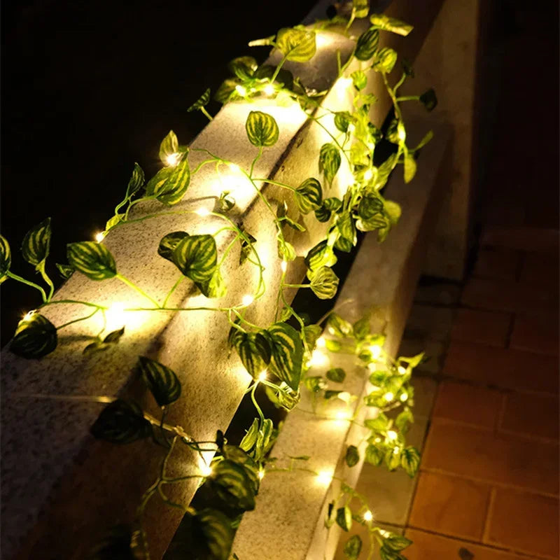 Ramadan Decoration 2025 LED String Lights 2M/5M/10M Maple Leaf Wedding Garland Christmas Fairy Light for Home Bedroom Wall Patio
