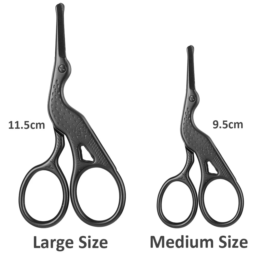 Hair Scissors Professional Beauty Scissors Facial Stainless Steel Mustache Nose Hair Beard Eyebrows Eyelashes Trimming Clippers