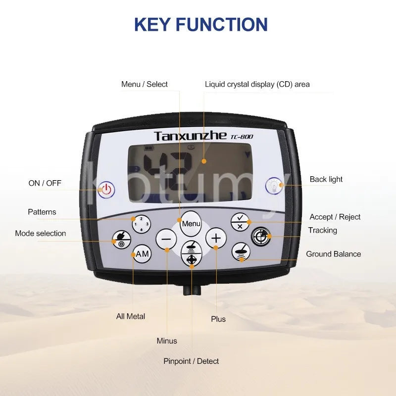 Metal Detector, Underground Depth Waterproof Scanning Gold Detector
