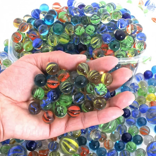 50PCS 14mm Colorful Glass Marbles for Kids Marble Run Game Solitaire Toy Accessories Vase Filler & Fish Tank Decor Home Gift