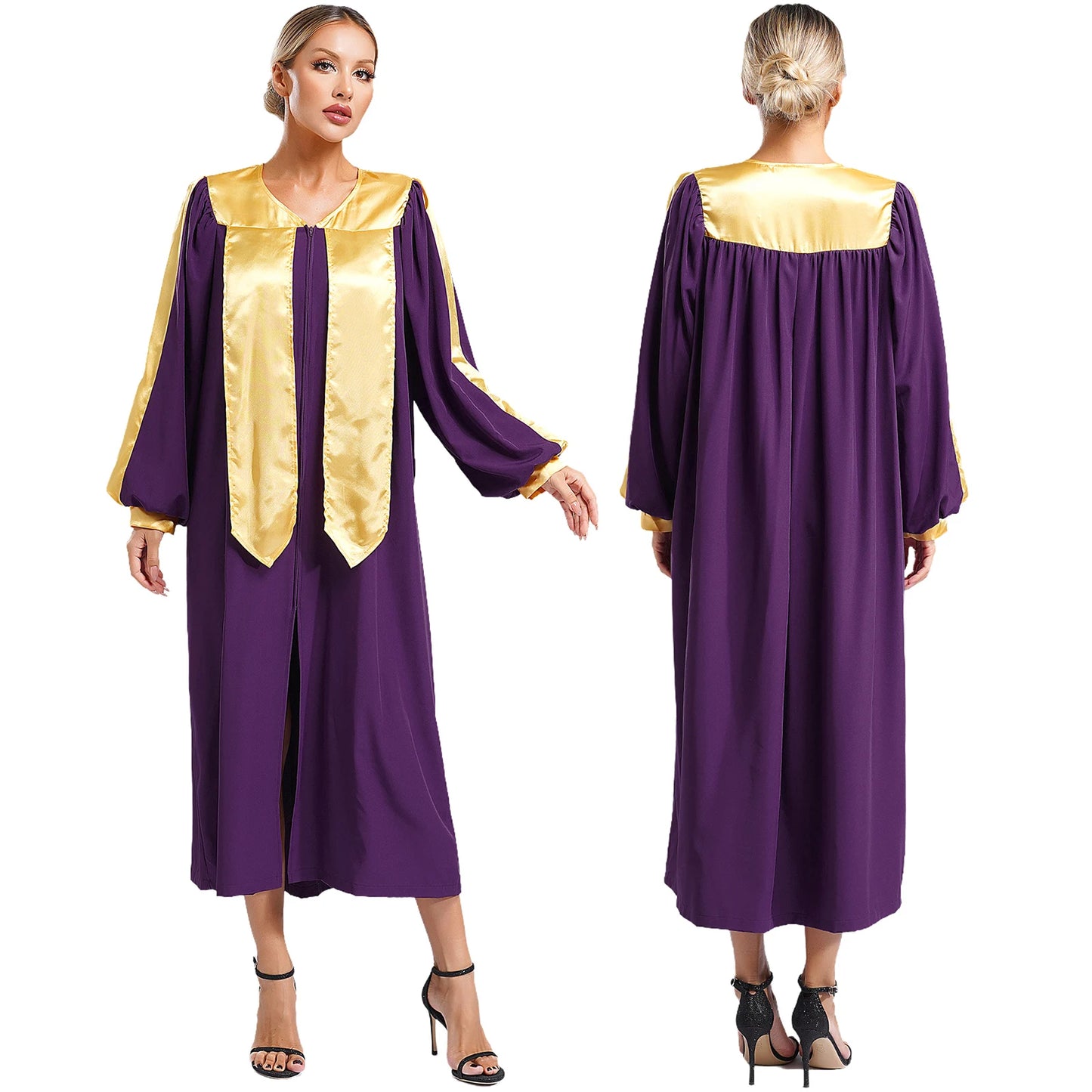 Womens Church Clergy Loose Choir Robe Dress Priest Preacher Dresses Baptism Confirmation Officiant Costume Praise Worship Dress