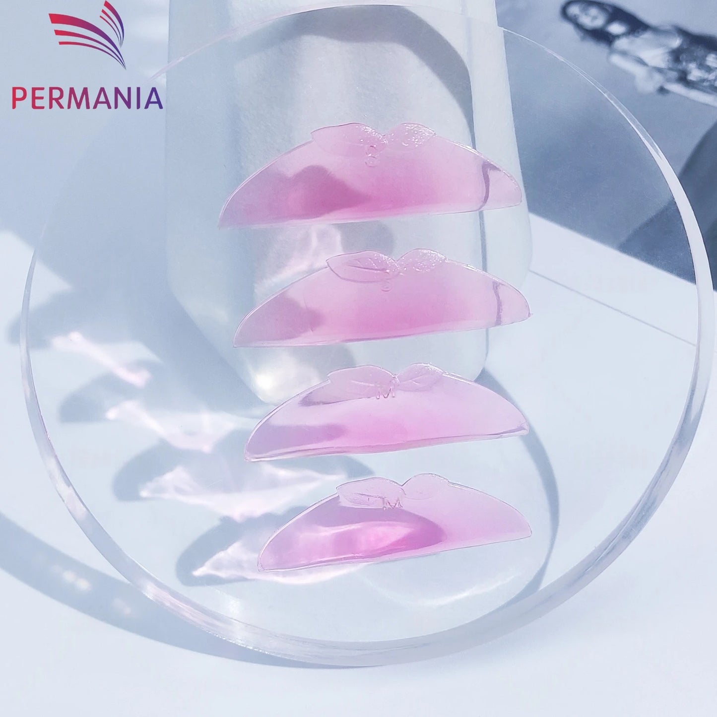 PERMANIA 2 Pairs C Curl Silicone Eyelash Perm Pads Sticky Lashes Rod Shield Lifting 3D Eyelash Curler Accessories Makeup Tool