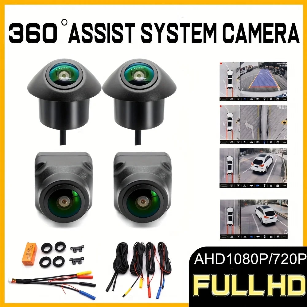360°Surround Bird View Car Camera Panoramic Left Right Front Rear 4-way Camera for Car Android Player AHD1080P/720P