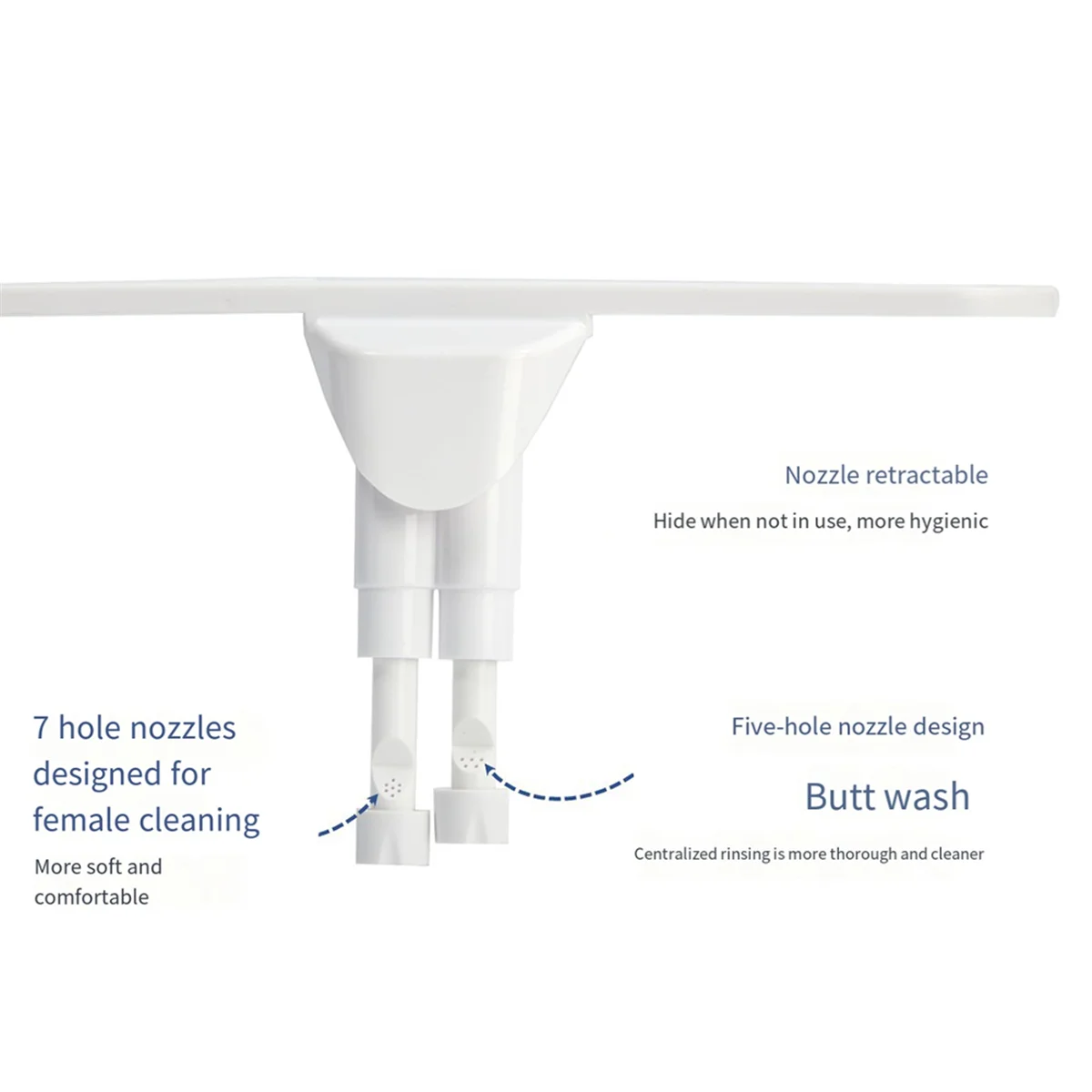 Bidet Attachment Sprayer For Toilet Non-Electric Self-Cleaning Dual Retractable Nozzles Adjustable Water Pressure B Easy To Use-