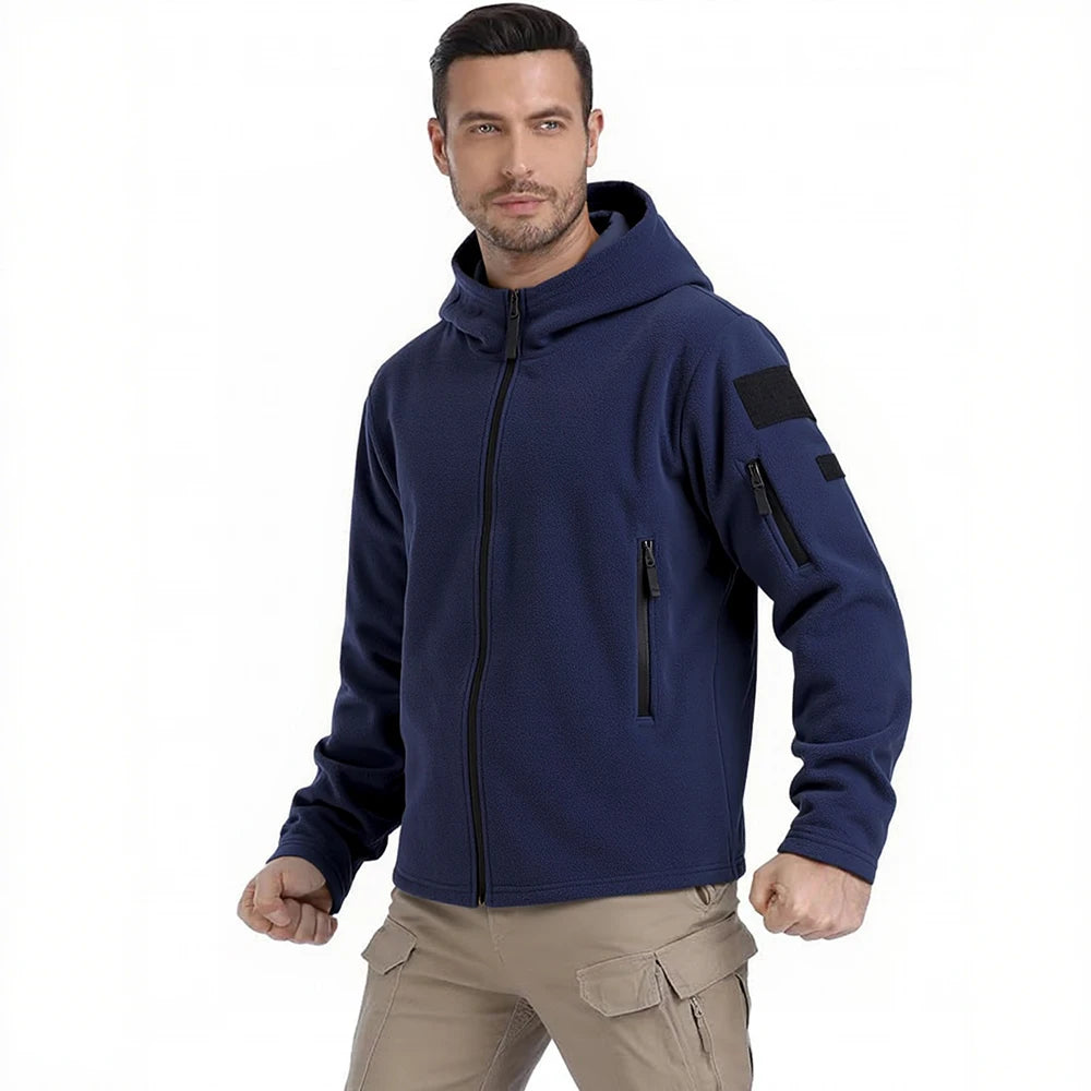 Men's Winter Fleece Jackets Coats Tactical Hiking Jackets Outdoor Camping Trekking Multi Pockets Work Outwear Climbing Overcoat