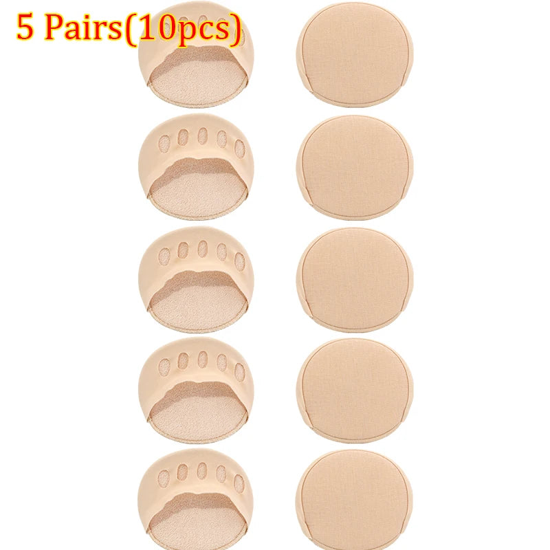 Forefoot Pads Women High Heels Five Toes Half Insoles Calluses Corns Foot Pain Care Absorbs Shock Socks Toe Pad Inserts Cushion