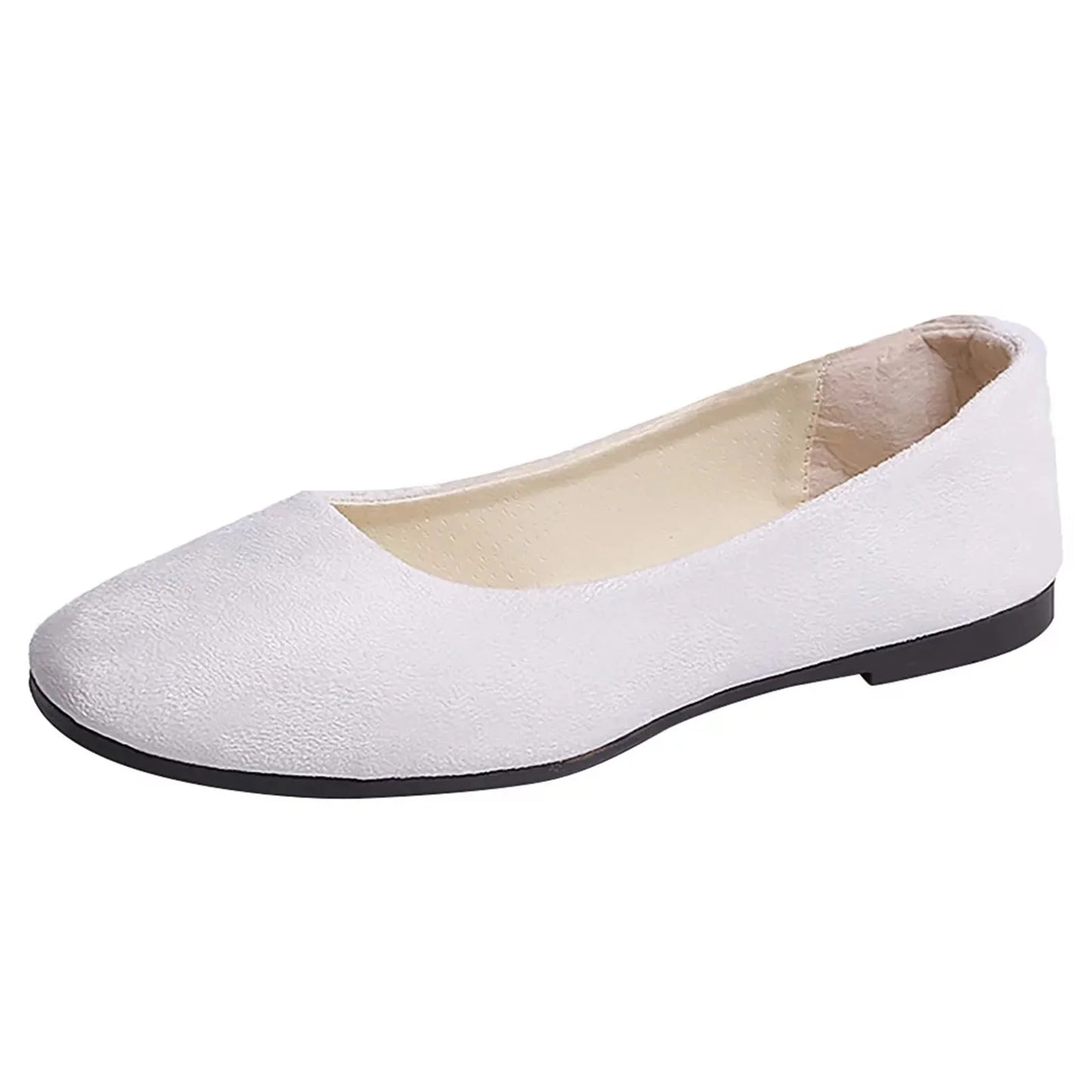 Women Suede Loafers Flat Heel Shallow Female Shoes Spring Summer Square Toe Basic Concise Women Pumps Size 36-43