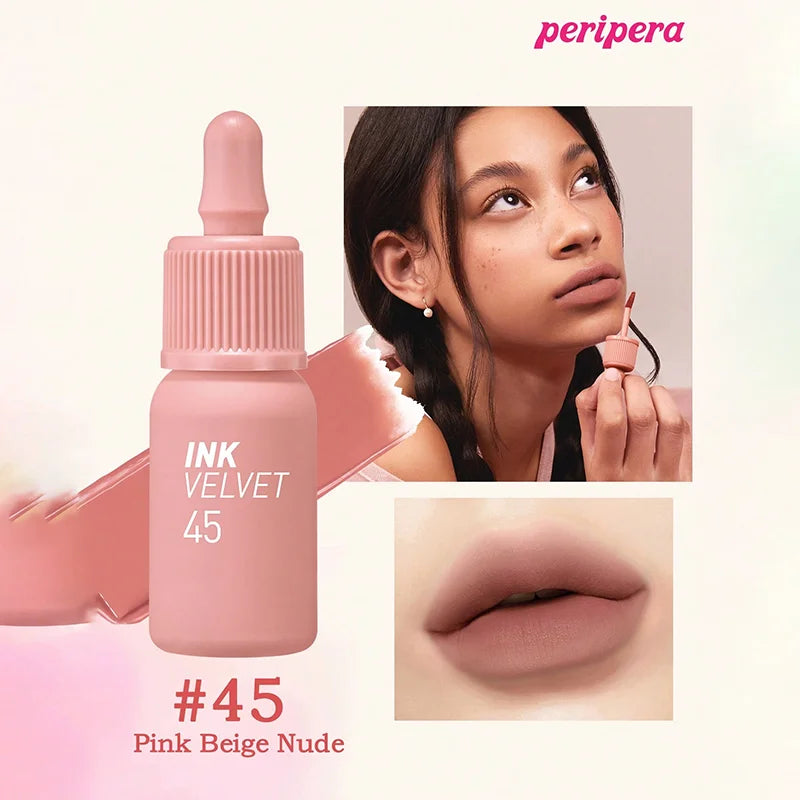 K-beauty Ink Velvet Lipstick high-pigment and long-wearing, weightless, gluten-free, paraben-free, velvet-matte, long-lasting