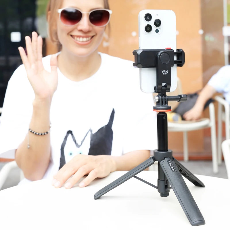 PH17 Multi-functional Phone Tripod Mount Phone Holder Phone Clamp 360° Rotatable with Dual Cold Shoe Mounts Accessories