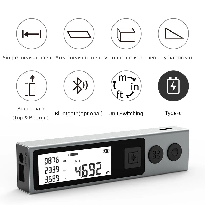 Mileseey Laser Distance Meter Trena Laser Measuring Tape Handheld Metre Laser лазерная рулетка дальномер