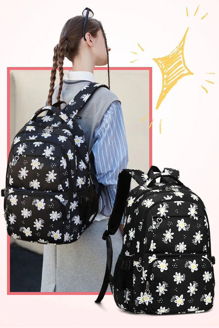 3 Pcs Set Children's Backpacks Cute Student School Bag for Teenage Girls Waterproof School bags With Lunch bag Pencil Case