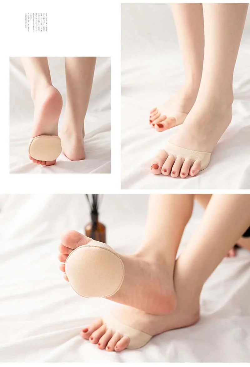 Forefoot Pads for Women High Heel Anti-slip Metatarsal Half Insoles Five Toe Breathable Pain Relief Inserts Feet Care Cushions