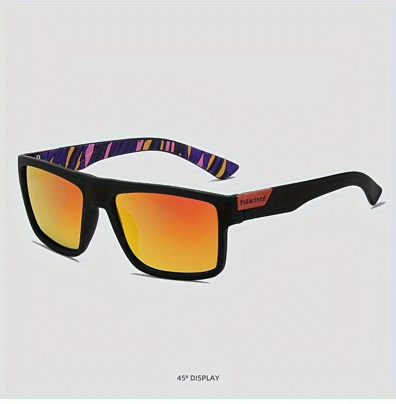 2025 Polarized Sports Glasses for Men, TAC Lens, PC Frame, Classic Square Design, Full Coverage, Fishing, Climbing, Outdoor
