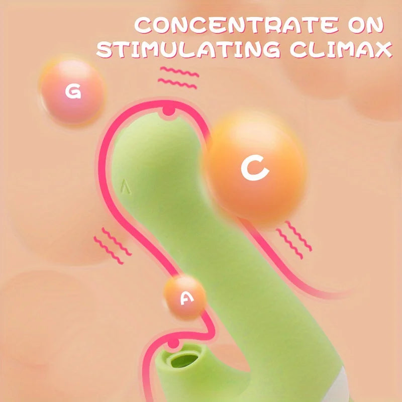Cute little dinosaur-shaped sex toy5Frequent Sucking10Frequency vibration and heating function female masturbator massager