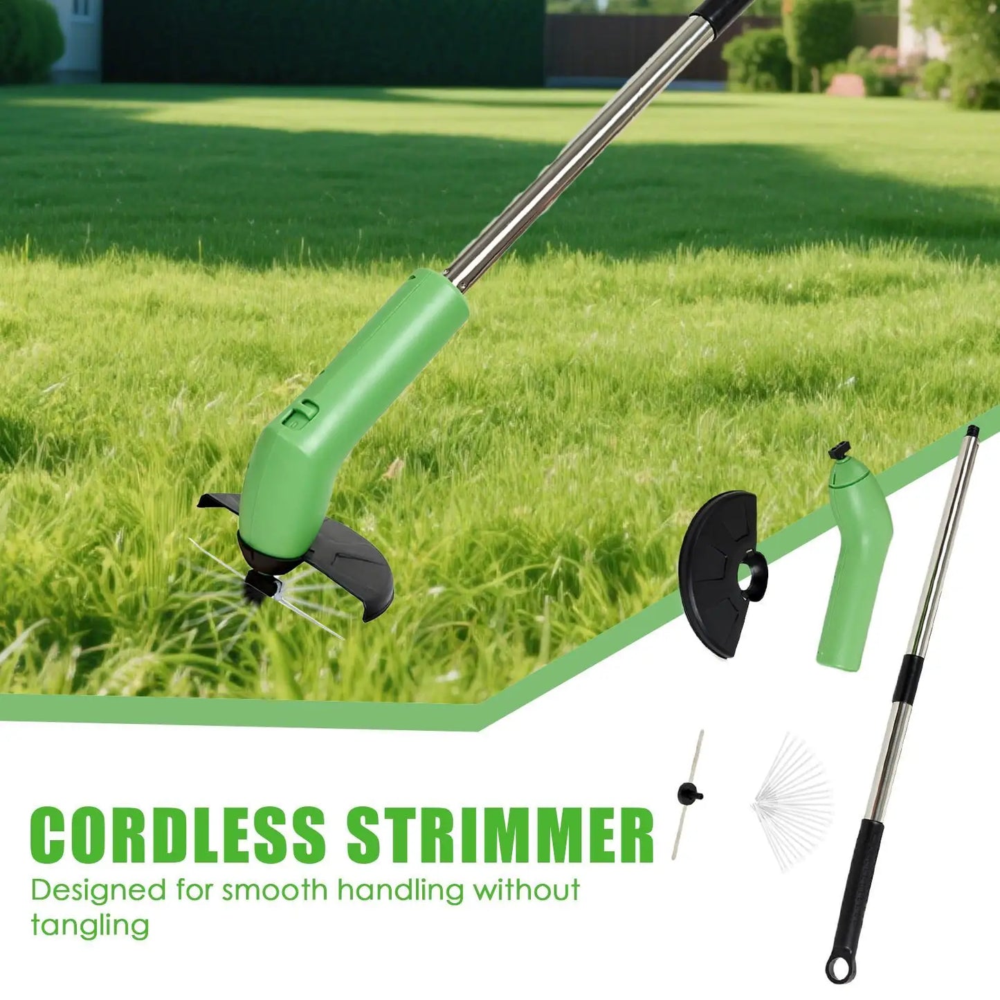 Cordless Strimmer Small Electric Edger Grass Eater Handheld Lawn Mower Weeding Tool Edging Trimming Hedge Shears for Gardeners
