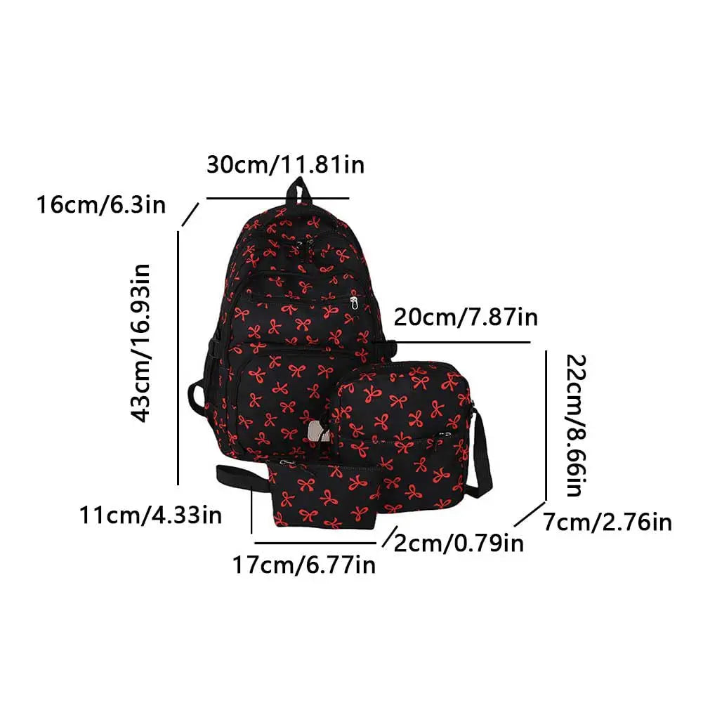 Backpack for Girl Cute Backpack Bow Full Travel Bags Lightweight Backpack Class Bags for Girl High School Students School Bag