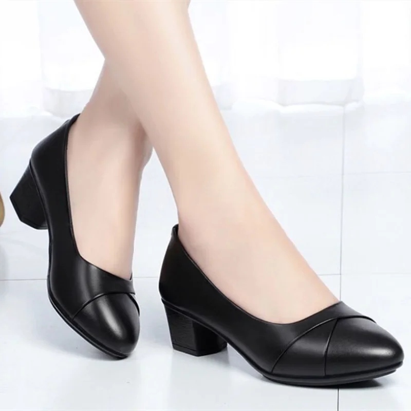 zapatos de mujer women cute round toe daily wear black footwear lady casual black comfort office career work shoes sapatos b411
