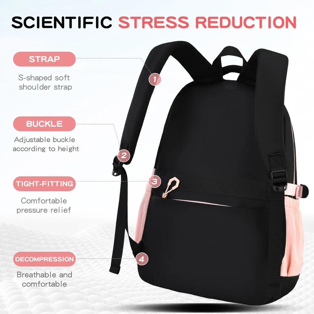 School Bags Ergonomic 3 Piece School Bag Set Pencil Pouch Large Capacity School Backpack For Campus Study After-School Short