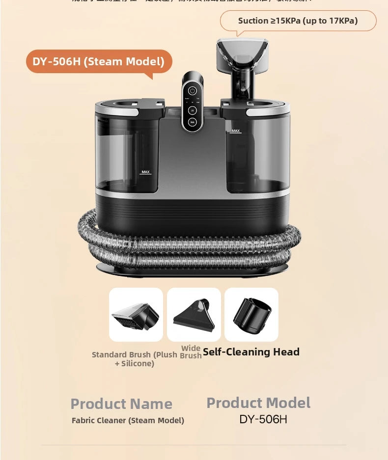 Handheld Fabric Steam Cleaner Multi-Purpose Upholstery Washer for Sofa, Curtain & Mattress 1500W High-Pressure Spray & Suction