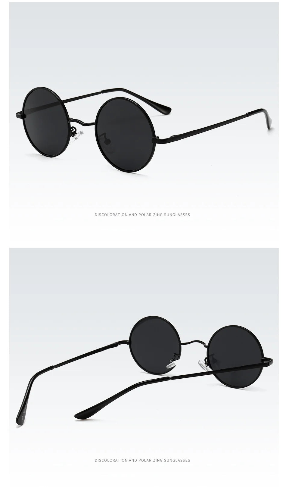 Round Polarized Sunglasses Men Women Retro Sun Glasses Male Female Brand Designer Metal Frame Eyewear Driving Eyeglasses UV400