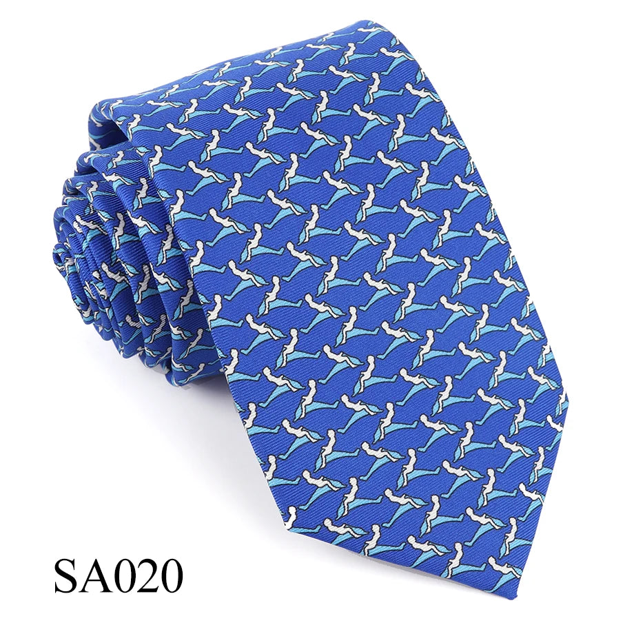 Tailor Smith 100% Silk Ties For Men Fashion Necktie With Bee butterfly sailboat  Animal Pattern Tie Father's Day Birthday Holida