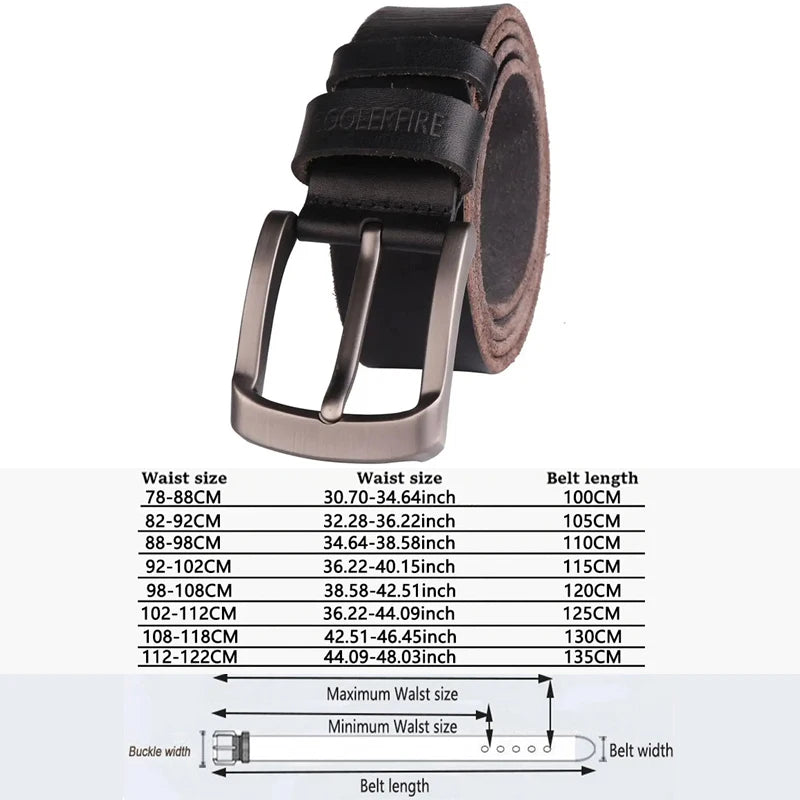 Genuine Leather Belt For Man 100% Real Genuine Cowskin Top Layer Leather Men Belts Designer Fashion High Quality Waistband TM053