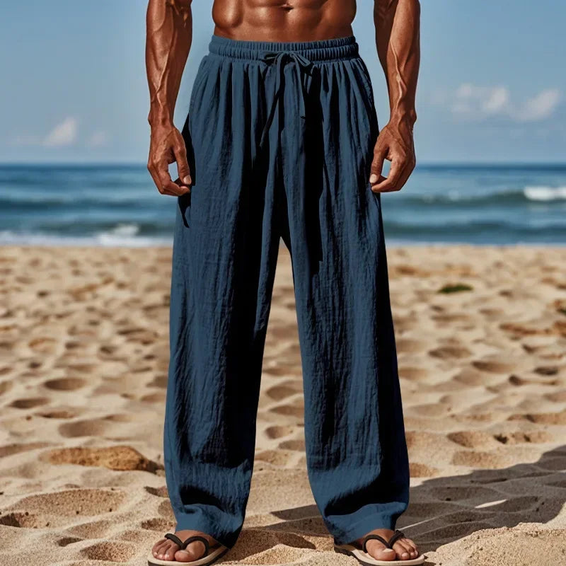Men's Casual Pants Comfortable and Breathable Daily Wear with Fashionable Men Must Be Large Size Loose Elastic Waist Comfort