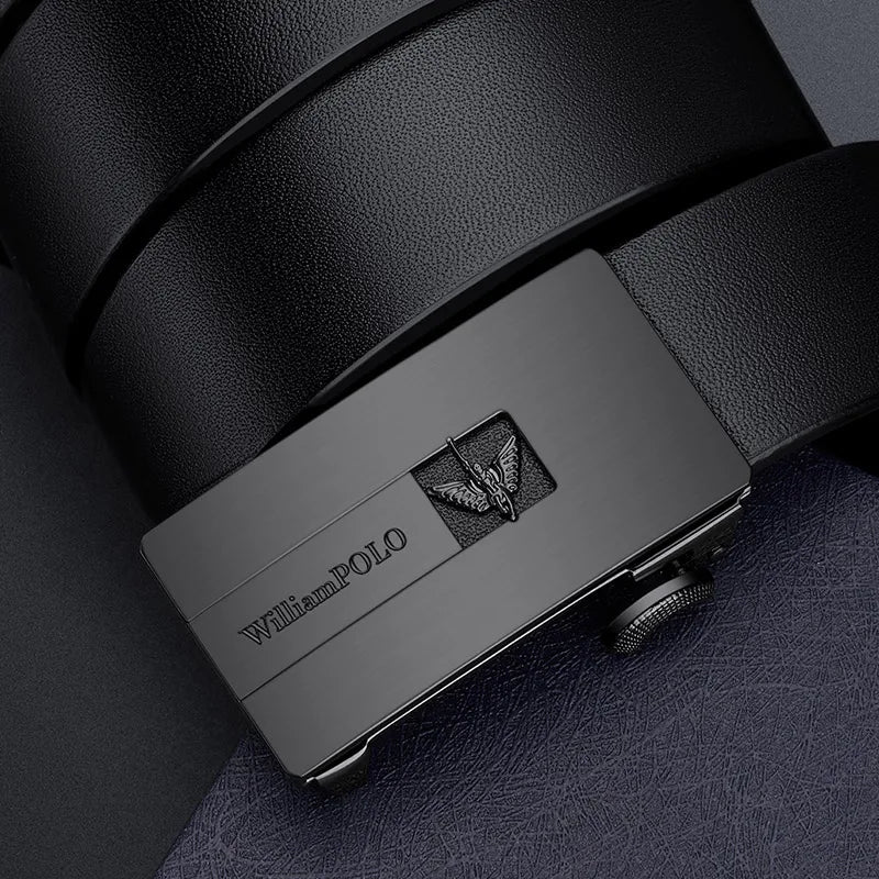 Genuine leather men's business belt with automatic buckle, high-end belt, fashionable and personalized belt