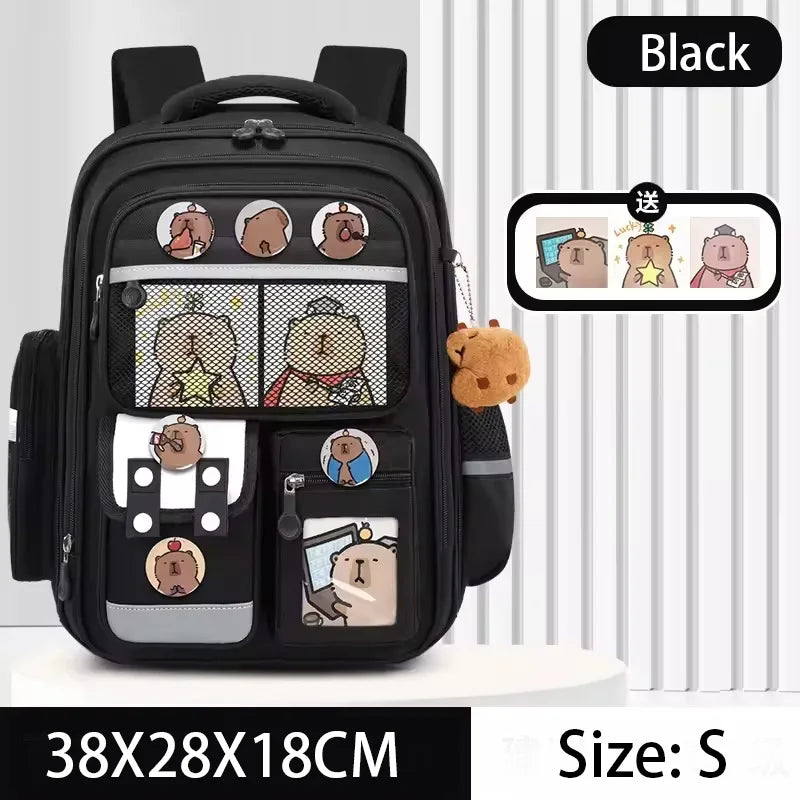 Capibara Student Schoolbag, Large-capacity Children Backpack.Girl Boy Kids Back To School Book Bags