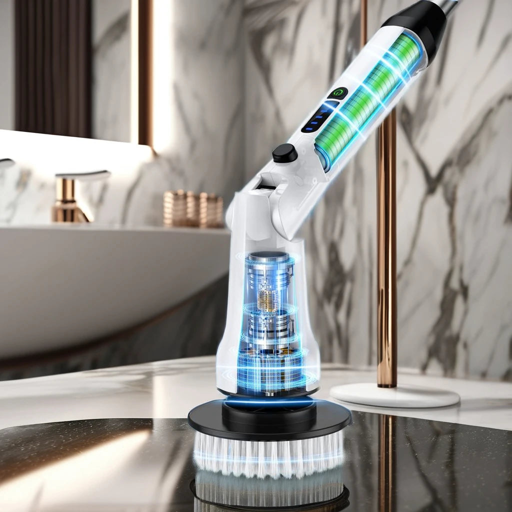 Handheld Cleaning Brush Cordless Dish Washing Gun Wireless Power Electric Spin Scrubber Brush Heads for Kitchen