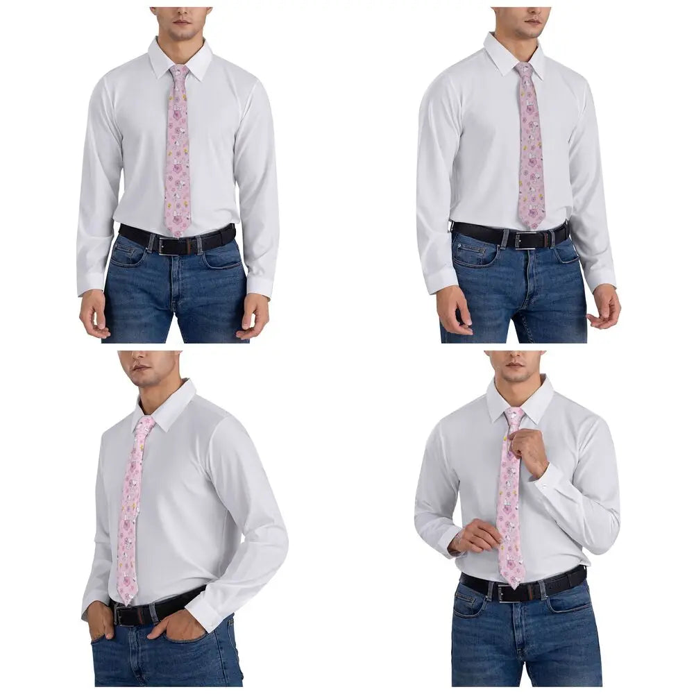 Personalized Fashion S-Snoopys Neckties Men Silk Cartoon Office Neck Tie
