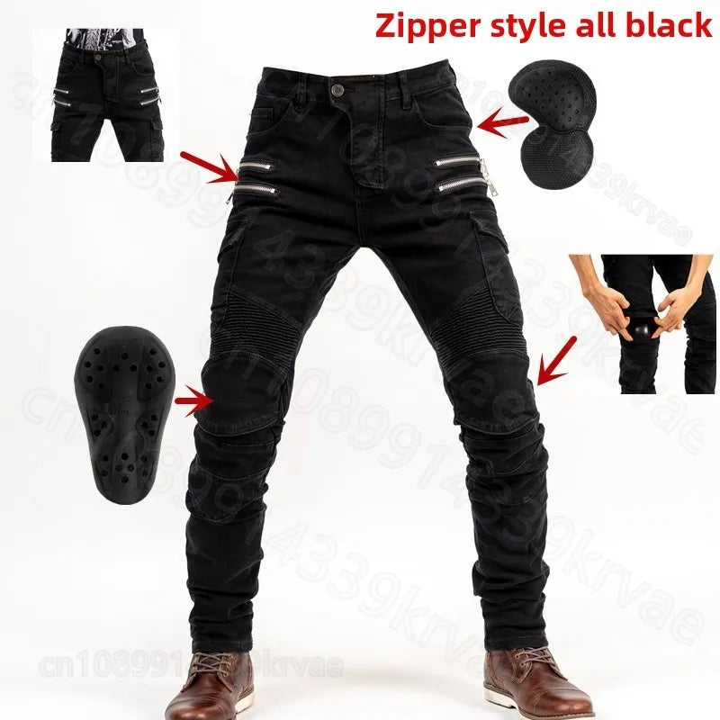 Motorcycle riding pants, motorcycle pants jeans with protective gear4 seasons spring men's women's casual anti-drop pants
