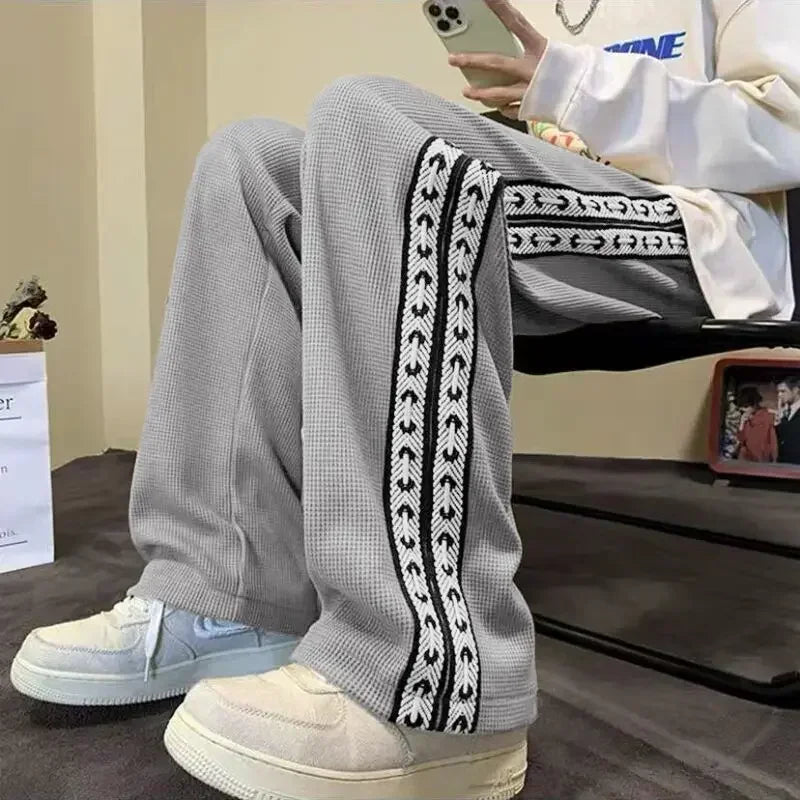Men's Sweatpants Grey Trousers Wide Leg Man Sweat Pants Straight Baggy Slacks Summer Tracksuit Bottoms Stylish 2025 New In
