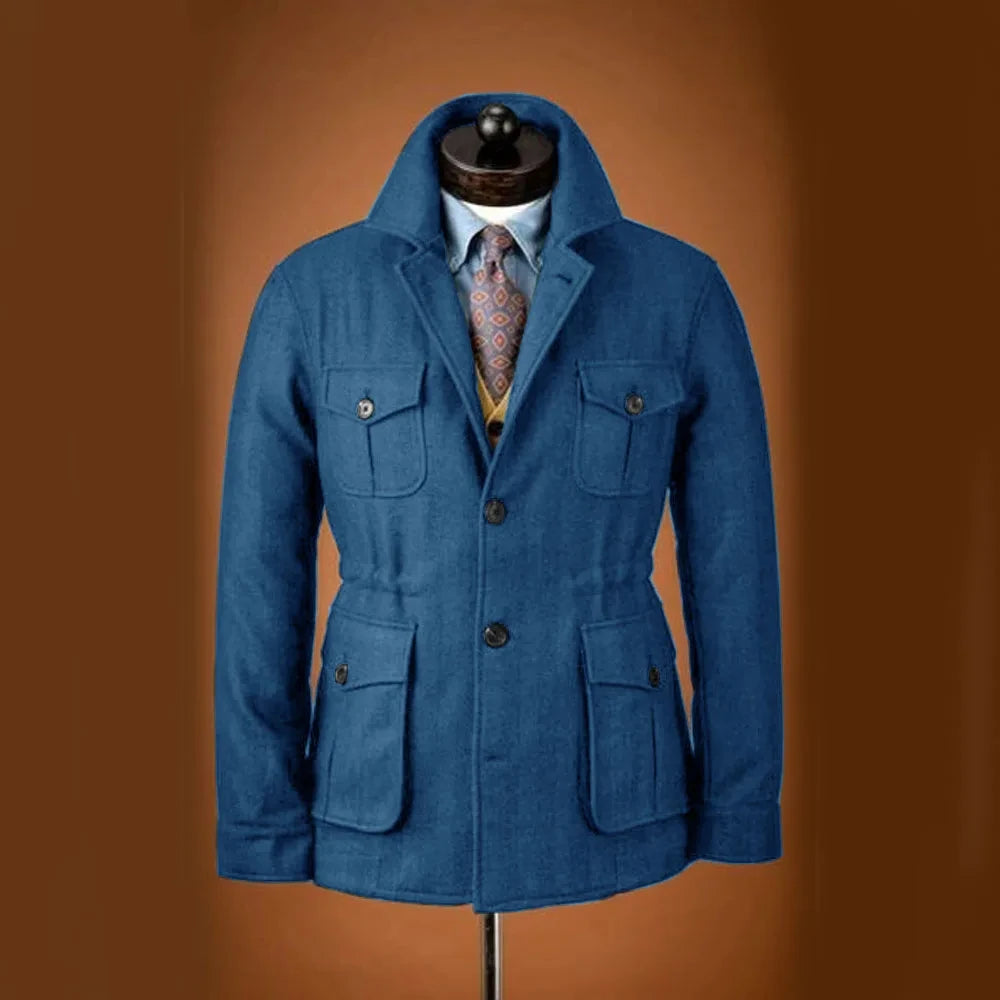 Men's Tweed Jacket Tuxedo Woolen Suit High Quality Costumes Wool Single Breasted Casual Slim Fit Male Blazers Autumn Winter