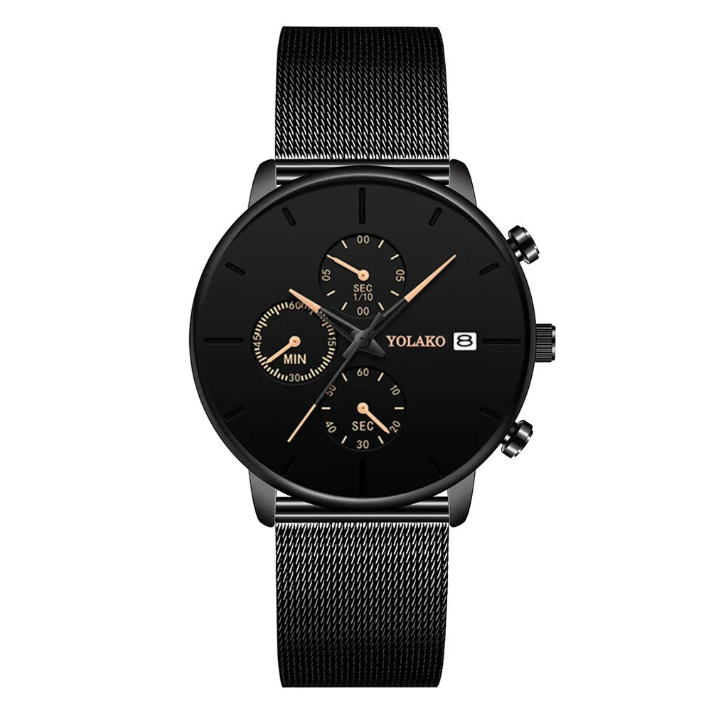New Women Luxury Watches for Men Business Casual Ultra Thin Clock Male Stainless Steel Mesh Belt Quartz Watch relogio masculino