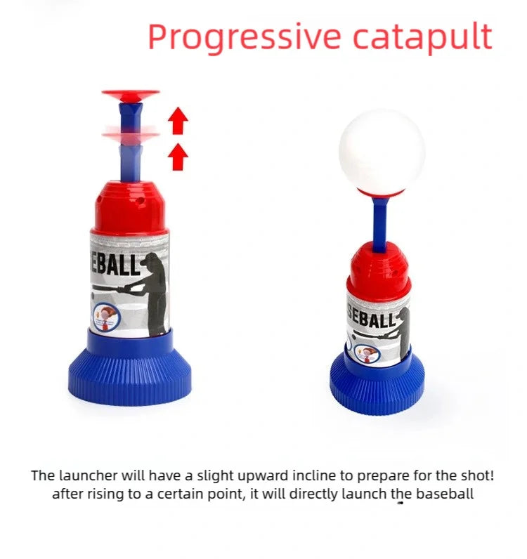 Hot-Selling Baseball Launcher Toy, 2-in-1 Foot-Operated/Manual Press Ball Pitching Machine, Interactive Baseball Training Game for Young Children, Outdoor Sports Toy, Indoor and Outdoor Interactive Sports Game for Kids, Kinde