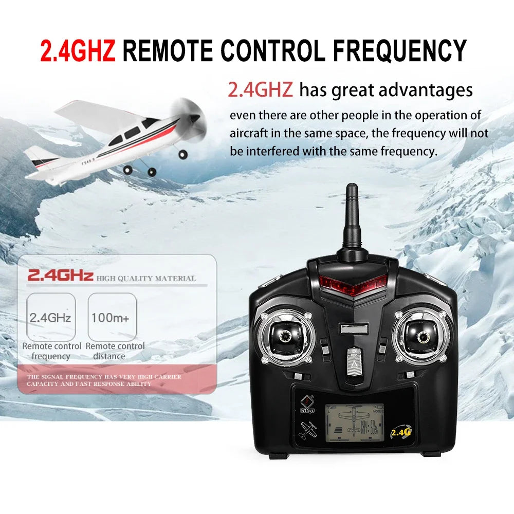 WLtoys 2.4G F949 RC Airplane Cessna 182 3D6G 3Ch Fixed Wing Plane Outdoor Drone RTF With Gyroscope RC Toy Gift for Adults