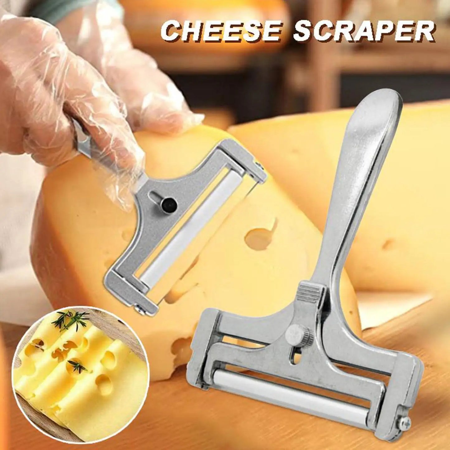 Cheese Slicer Adjustable Thickness Heavy Cheese Cutters With Wires For Soft Semi-Hard Cheese Butter With Cutting Wires