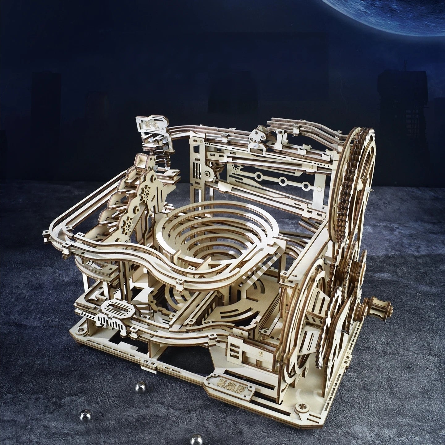 3D Wooden Puzzle DIY Marble Run Building Model Kit STEM Educational Construction Toys for Kids Adults Teens Boys Girls Gifts